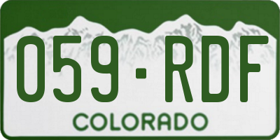 CO license plate 059RDF
