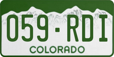 CO license plate 059RDI