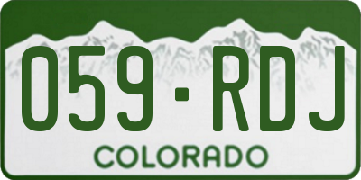 CO license plate 059RDJ
