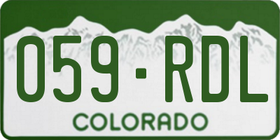 CO license plate 059RDL