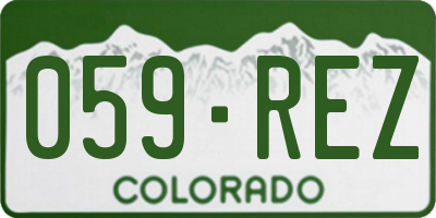 CO license plate 059REZ
