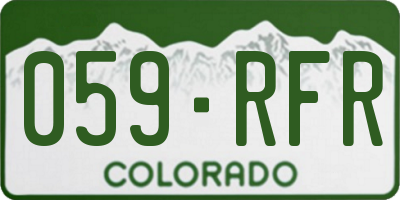 CO license plate 059RFR