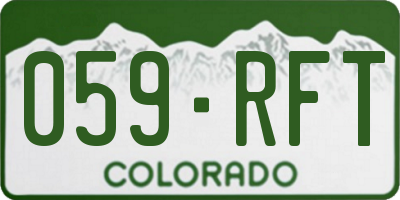 CO license plate 059RFT