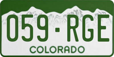 CO license plate 059RGE