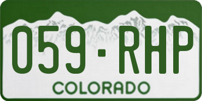 CO license plate 059RHP