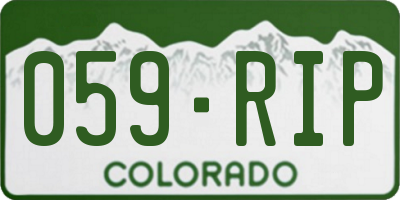 CO license plate 059RIP