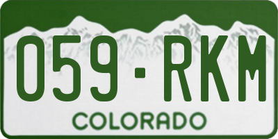 CO license plate 059RKM