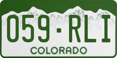CO license plate 059RLI