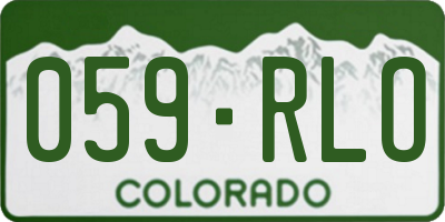 CO license plate 059RLO