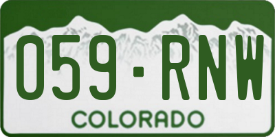 CO license plate 059RNW