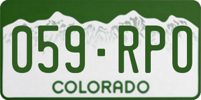CO license plate 059RPO