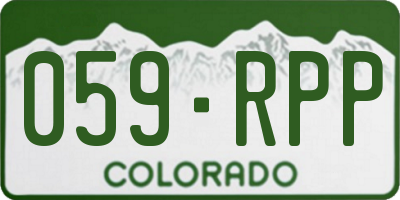 CO license plate 059RPP