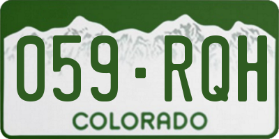 CO license plate 059RQH