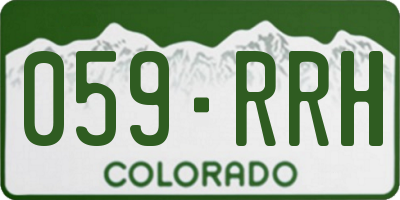 CO license plate 059RRH