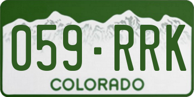 CO license plate 059RRK