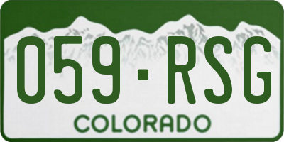 CO license plate 059RSG