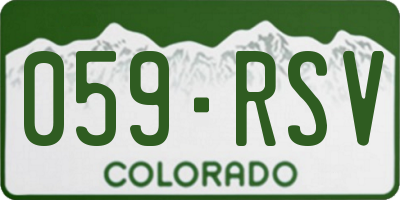 CO license plate 059RSV