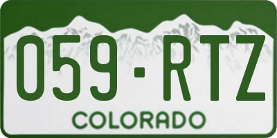 CO license plate 059RTZ