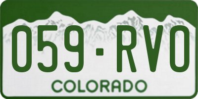 CO license plate 059RVO