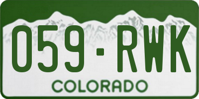 CO license plate 059RWK
