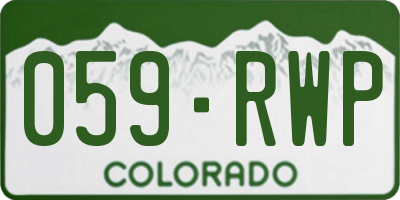 CO license plate 059RWP