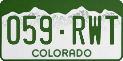 CO license plate 059RWT