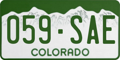 CO license plate 059SAE