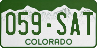 CO license plate 059SAT