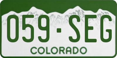 CO license plate 059SEG