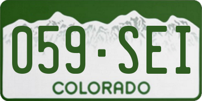 CO license plate 059SEI