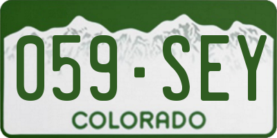 CO license plate 059SEY