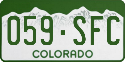 CO license plate 059SFC