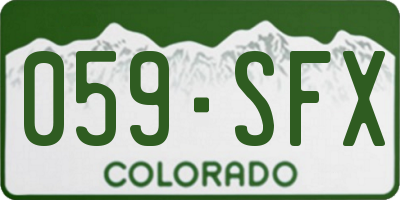 CO license plate 059SFX