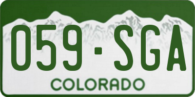CO license plate 059SGA