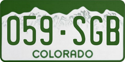 CO license plate 059SGB