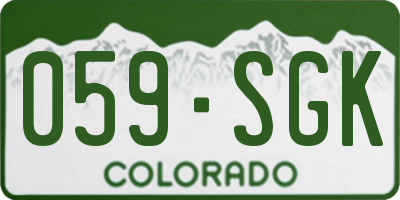 CO license plate 059SGK