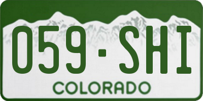 CO license plate 059SHI