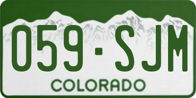 CO license plate 059SJM