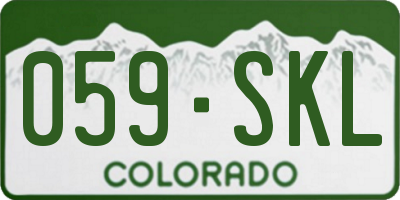 CO license plate 059SKL