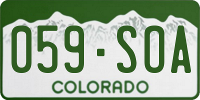 CO license plate 059SOA