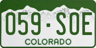 CO license plate 059SOE