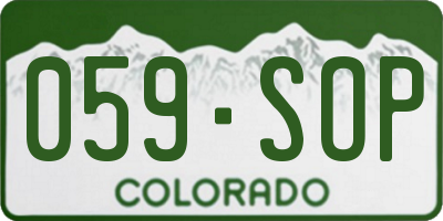 CO license plate 059SOP