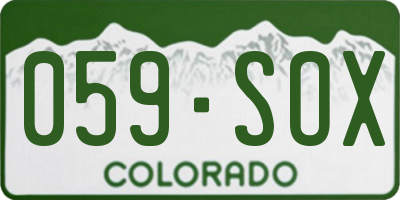 CO license plate 059SOX