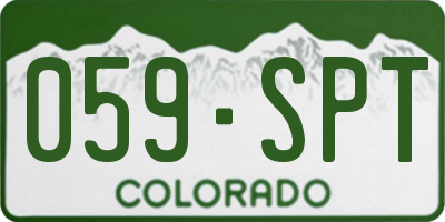 CO license plate 059SPT