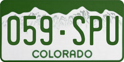 CO license plate 059SPU