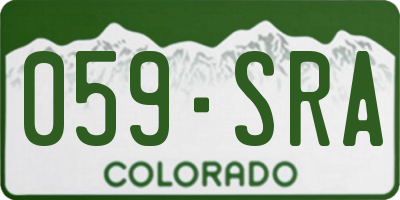 CO license plate 059SRA