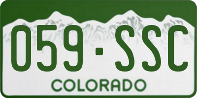 CO license plate 059SSC