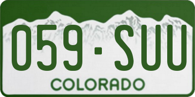 CO license plate 059SUU
