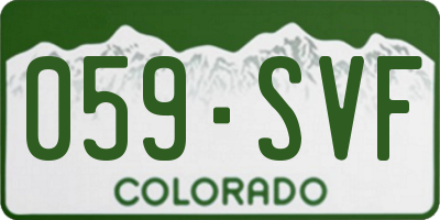 CO license plate 059SVF