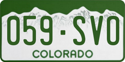 CO license plate 059SVO